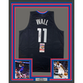 Framed Autographed/Signed John Wall 35x39 Los Angeles Black Basketball Jersey JSA COA