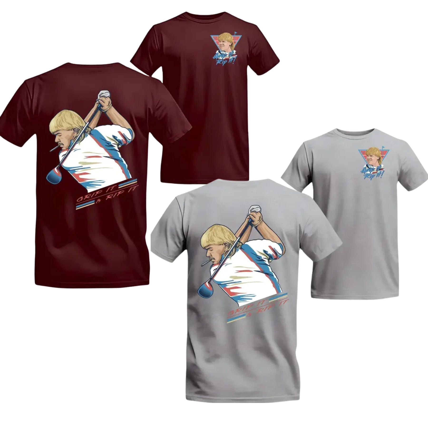 John Daly "Golf of America" 4th of July T-Shirt – Grip It and Rip It Patriotic Graphic Tee, Premium 100% Cotton Independence Day Top, Made in USA