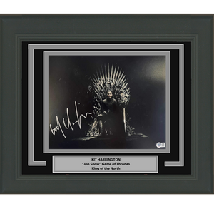 Framed Autographed/Signed Kit Harington Jon Snow Game of Thrones Iron Throne 11x14 Photo Beckett BAS COA #1
