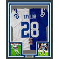 Framed Autographed/Signed Jonathan Taylor 35x39 Indianapolis Split Football Jersey JSA COA