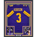 Framed Autographed/Signed Jordan Addison 35x39 Minnesota Color Rush Football Jersey Beckett BAS COA
