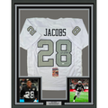 Framed Autographed/Signed Josh Jacobs 35x39 Las Vegas Oakland Color Rush Football Jersey Beckett BAS COA