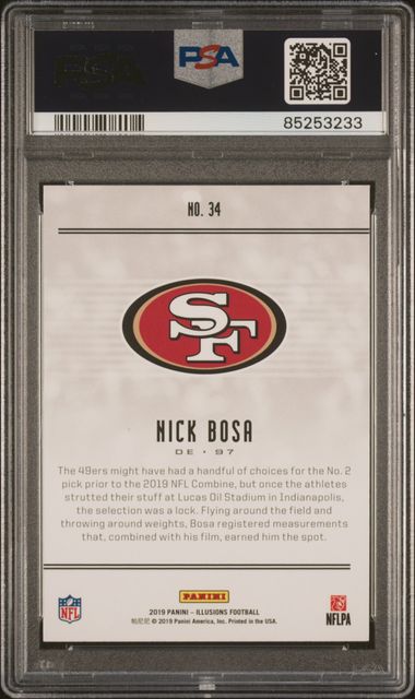 Graded 2019 Panini Illusions Nick Bosa #34 Retail Rookie RC Football Card PSA 10 Gem Mint