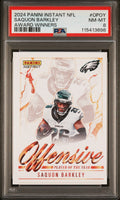 Graded 2024 Panini Instant NFL Saquon Barkley #OPOY Award Winners Football Card PSA 8 Near Mint