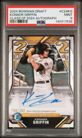 Graded 2024 Topps Bowman Draft Konnor Griffin #C24KG /250 Class of 2024 Autograph Rookie RC Baseball Card PSA 9 Mint