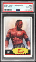 Graded 2021 Topps Living WWE The Rock #82 Wrestling Card PSA 10 Gem Mint