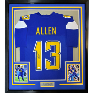 Framed Autographed/Signed Keenan Allen 35x39 Los Angeles LA Color Rush Football Jersey JSA COA