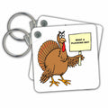 Key Chain - What A Plucking Day Turkey Joke Happy Thanksgiving Humor Funny TDSwhite – Thanksgiving
