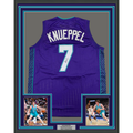 Framed Autographed/Signed Kon Knueppel 35x39 Charlotte Purple Basketball Jersey JSA COA