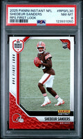 Graded 2025 Panini Instant Shedeur Sanders #RPSFL30 RPS First Look Rookie RC Football Card PSA 8 Near Mint