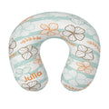 Personalized Floral Stripe Travel Neck Pillow | Custom Name Gift