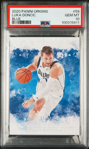 Graded 2020 Panini Origins Luka Doncic #59 Blue /99 Basketball Card PSA 10 Gem Mint