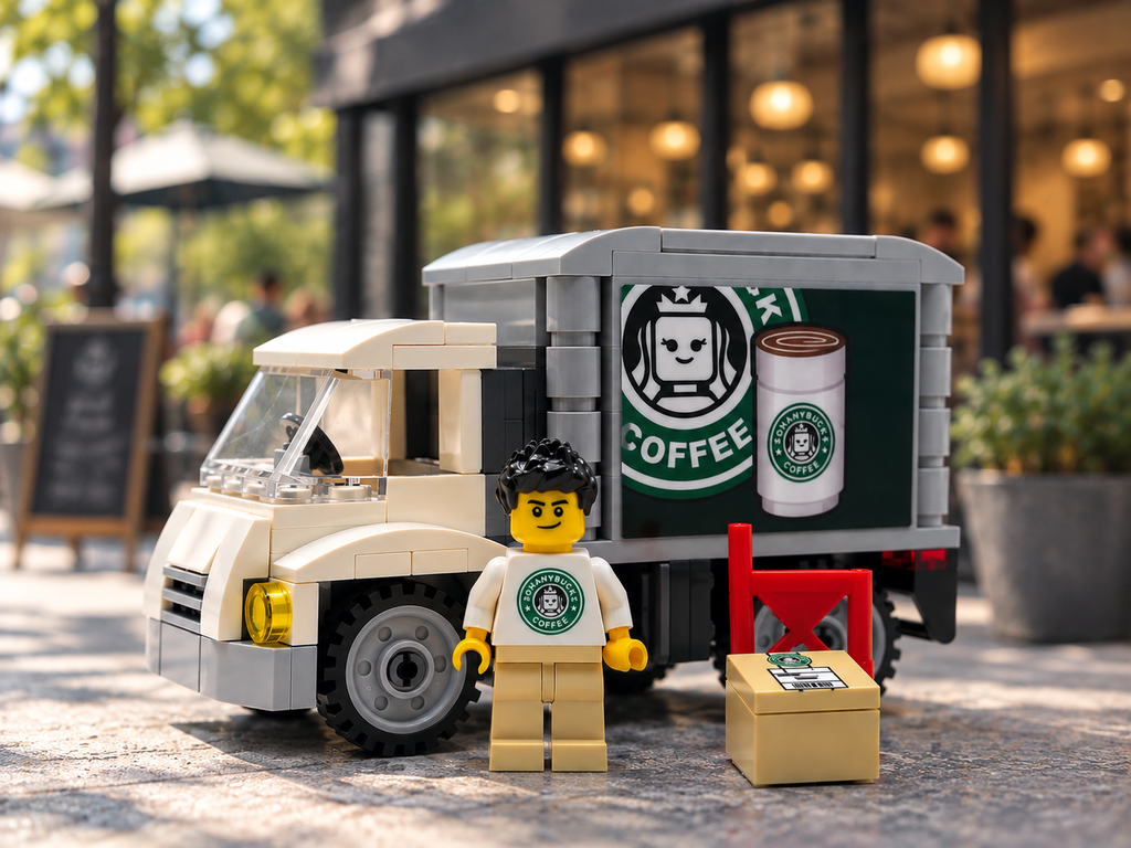 SoManyBucks Coffee Delivery Truck with Minifig