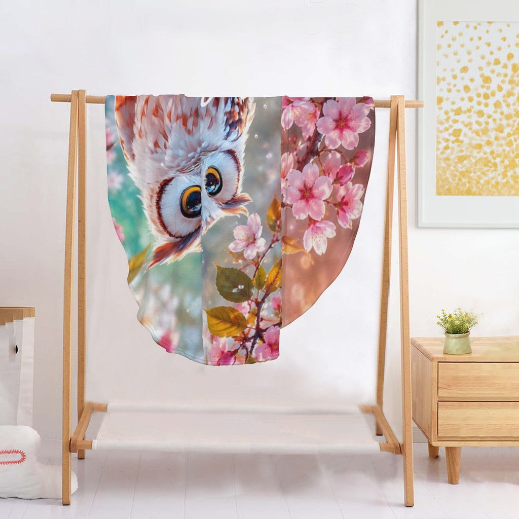 Personalized Owl Round Blanket – Custom Throw Gift