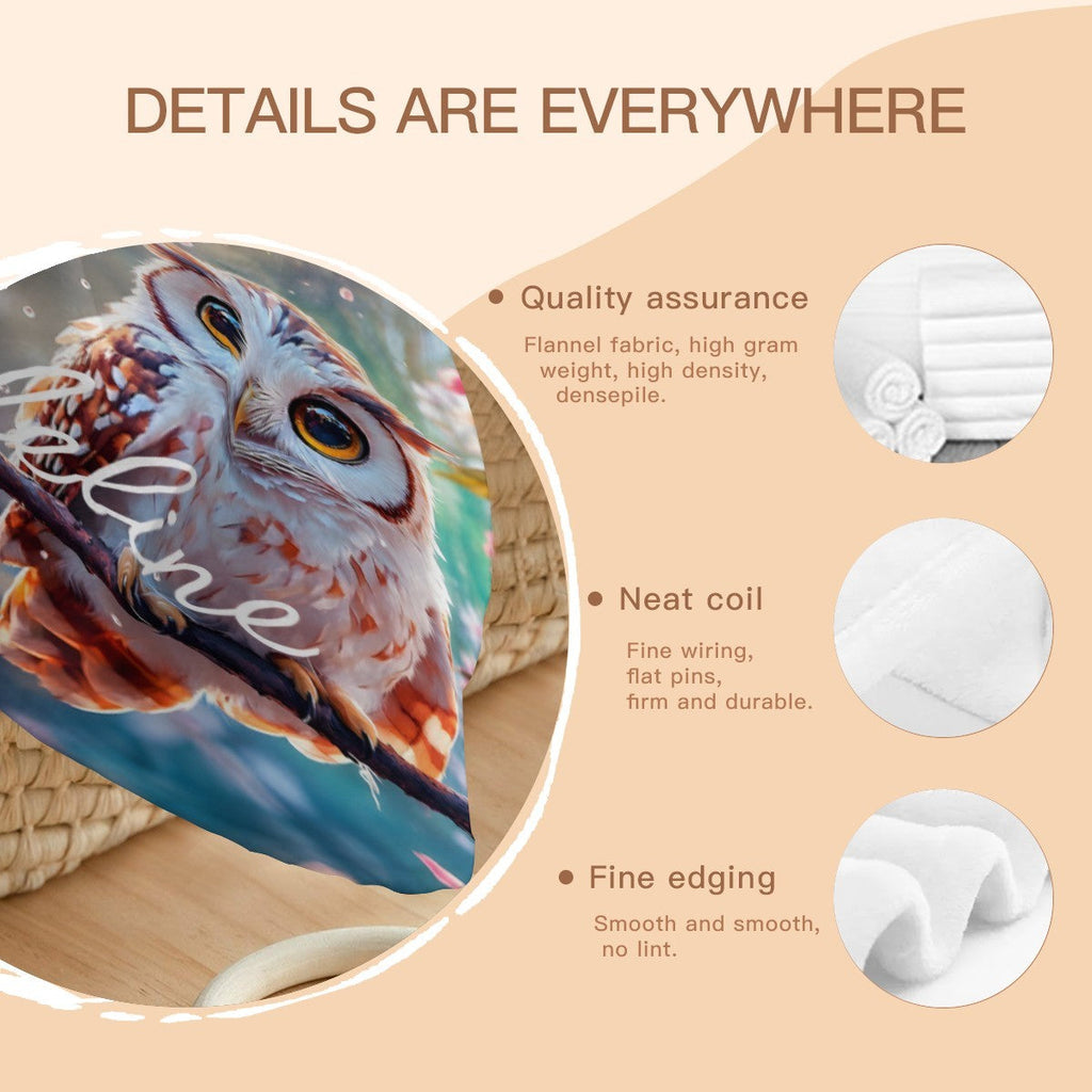 Personalized Owl Round Blanket – Custom Throw Gift