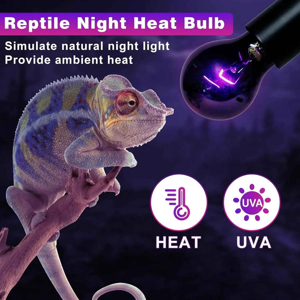 LUCKY HERP Reptile Night Heat Bulb 2 Pack 50W/75W UVA E26