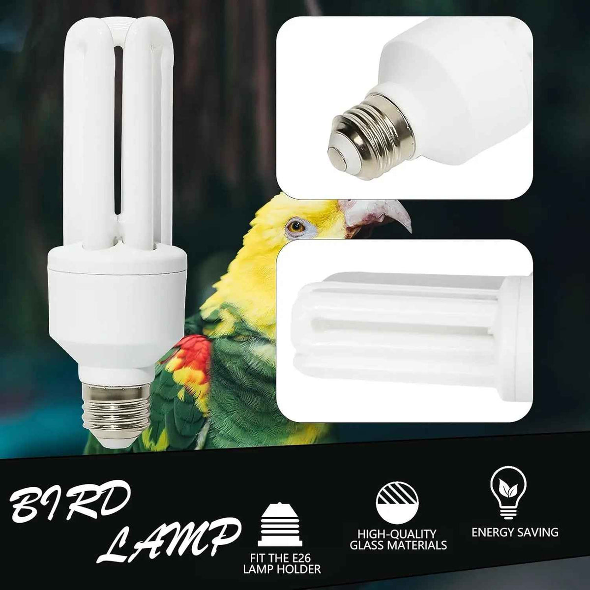 UVA UVB Bird Light Bulb 20W, Full Spectrum Lamp for Captive Birds