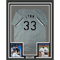 Framed Autographed/Signed Lance Lynn 35x39 Chicago Grey Baseball Jersey Beckett BAS COA