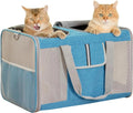 Large Dual Cat Carrier 38lb Capacity Soft Sided Pet Travel Bag w/ Divider & Mesh