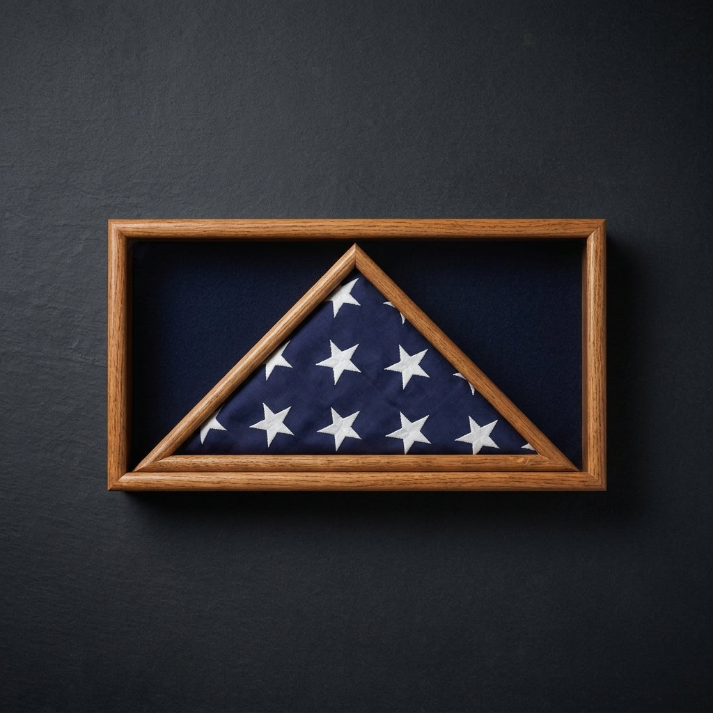 Large Military Flag and Medal Display Case - Shadow Box - Fit 3" x 5" Flag.