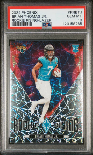Graded 2024 Panini Phoenix Brian Thomas Jr #RRBTJ Rookie Rising Lazer Rookie RC Football Card PSA 10 Gem Mint