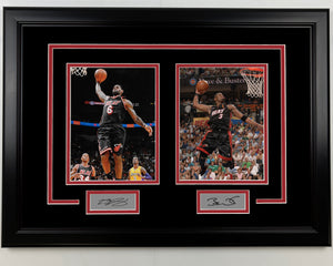 Framed LeBron James & Dwyane Wade Miami Heat 17x23 Dual Basketball Photo