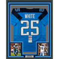 Framed Autographed/Signed LenDale White 35x39 Tennessee Light Blue Football Jersey JSA COA