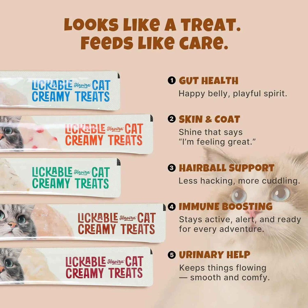 Lickable Cat Treats, Salmon Omega-3 Skin & Coat, Grain Free