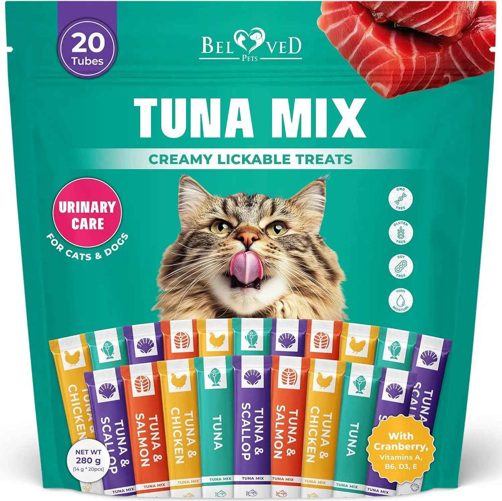 Lickable Cat Treats, Tuna Mix 40 Sticks with Urinary Care