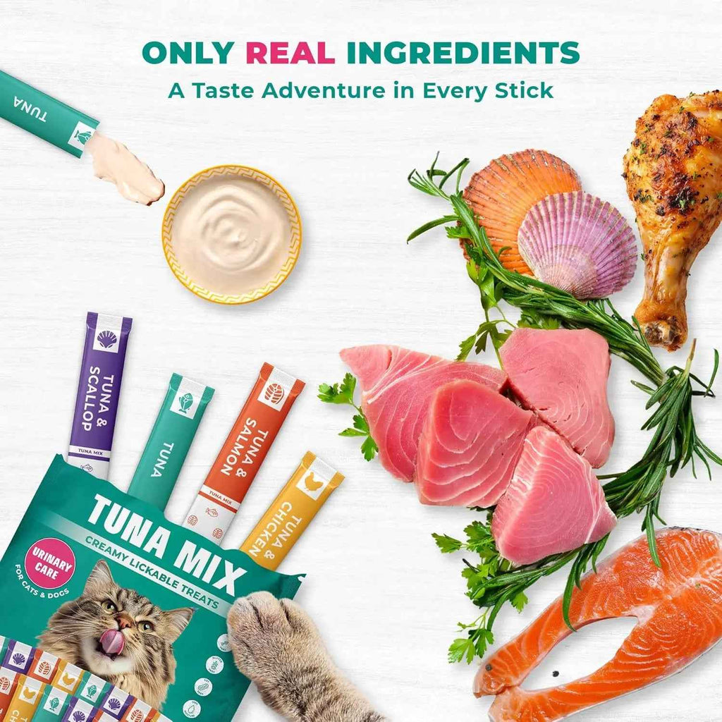 Lickable Cat Treats, Tuna Mix 40 Sticks with Urinary Care