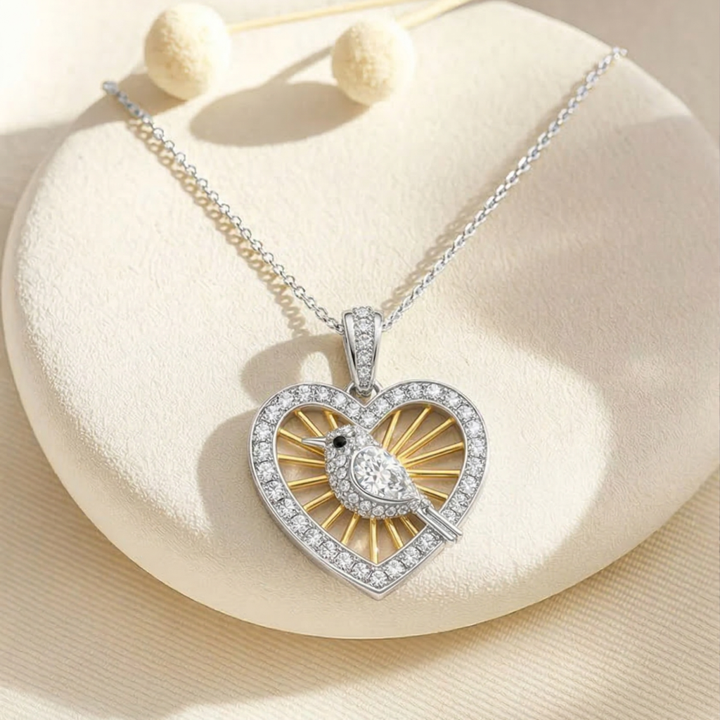 Little Bird Heart Necklace for Women
