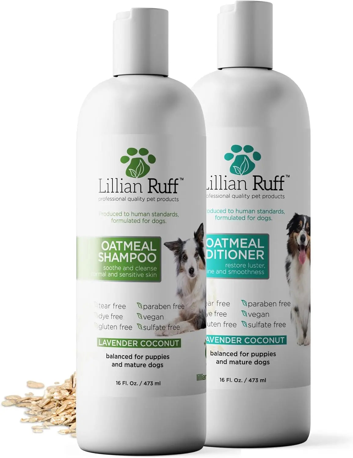 Hypoallergenic Oatmeal Dog Shampoo & Conditioner Set – Lillian Ruff HypoCare+