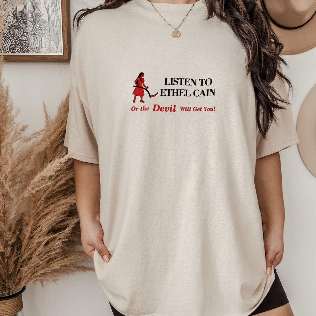 “Listen to Ethel Cain” Gothic Aesthetic T-Shirt – Alt-Pop Music Fan Graphic Tee, Unisex Cotton Shirt