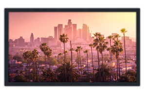 Professionally Framed Los Angeles California Skyline High-Resolution Panoramic Photo 12x22 Wall Art