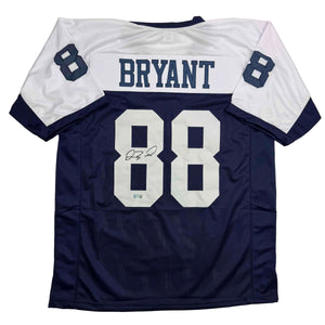 Autographed/Signed Dez Bryant Dallas Thanksgiving Day Football Jersey Beckett BAS COA