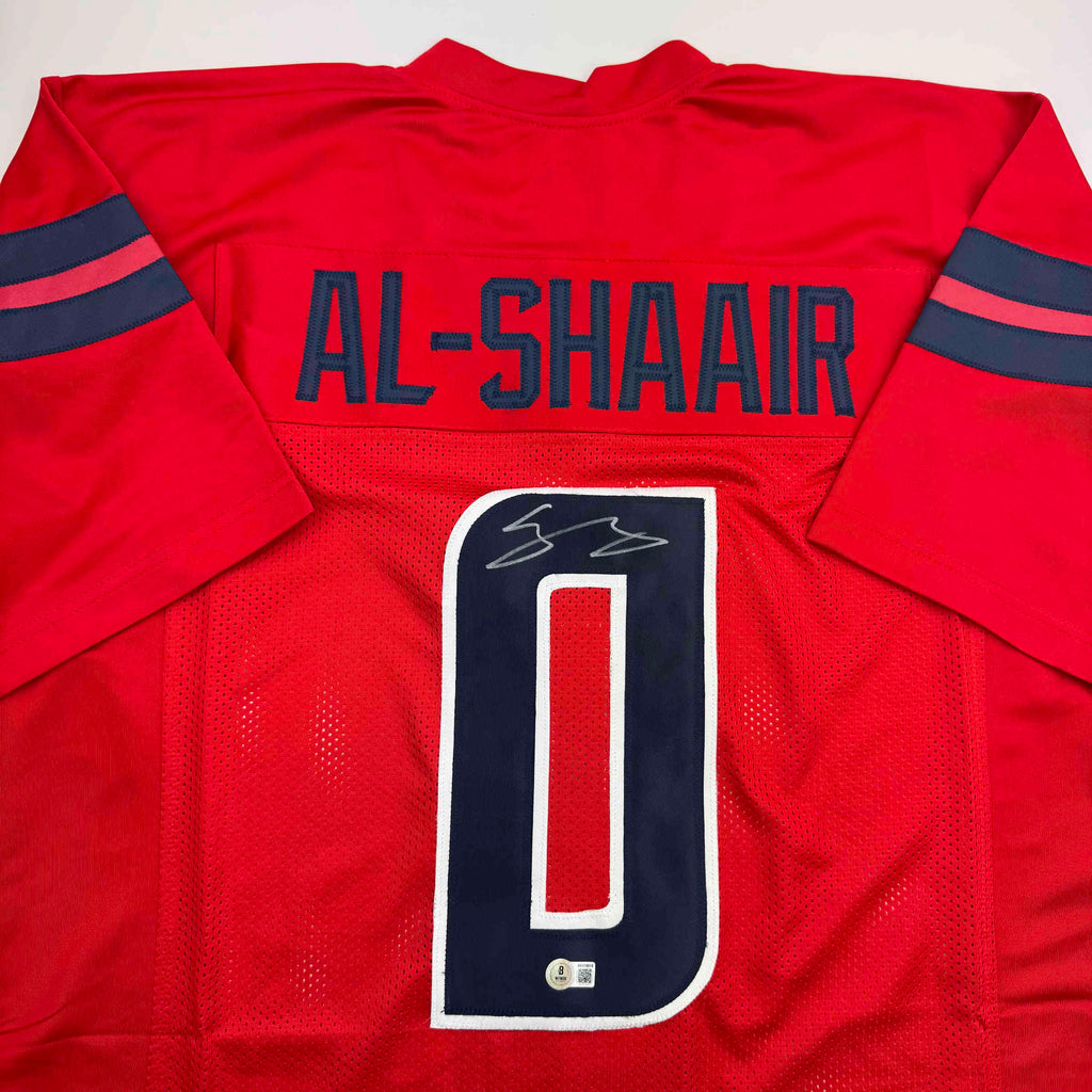 Autographed/Signed Azeez Al Shaair Houston Red Football Jersey Beckett BAS COA