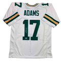 Autographed/Signed Davante Adams Green Bay White Football Jersey Beckett BAS COA