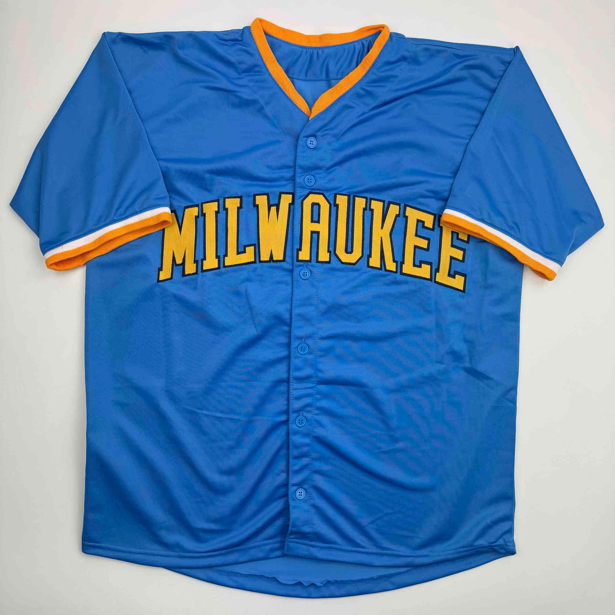 Autographed/Signed Jackson Chourio Milwaukee Light Blue Baseball Jersey Beckett BAS COA