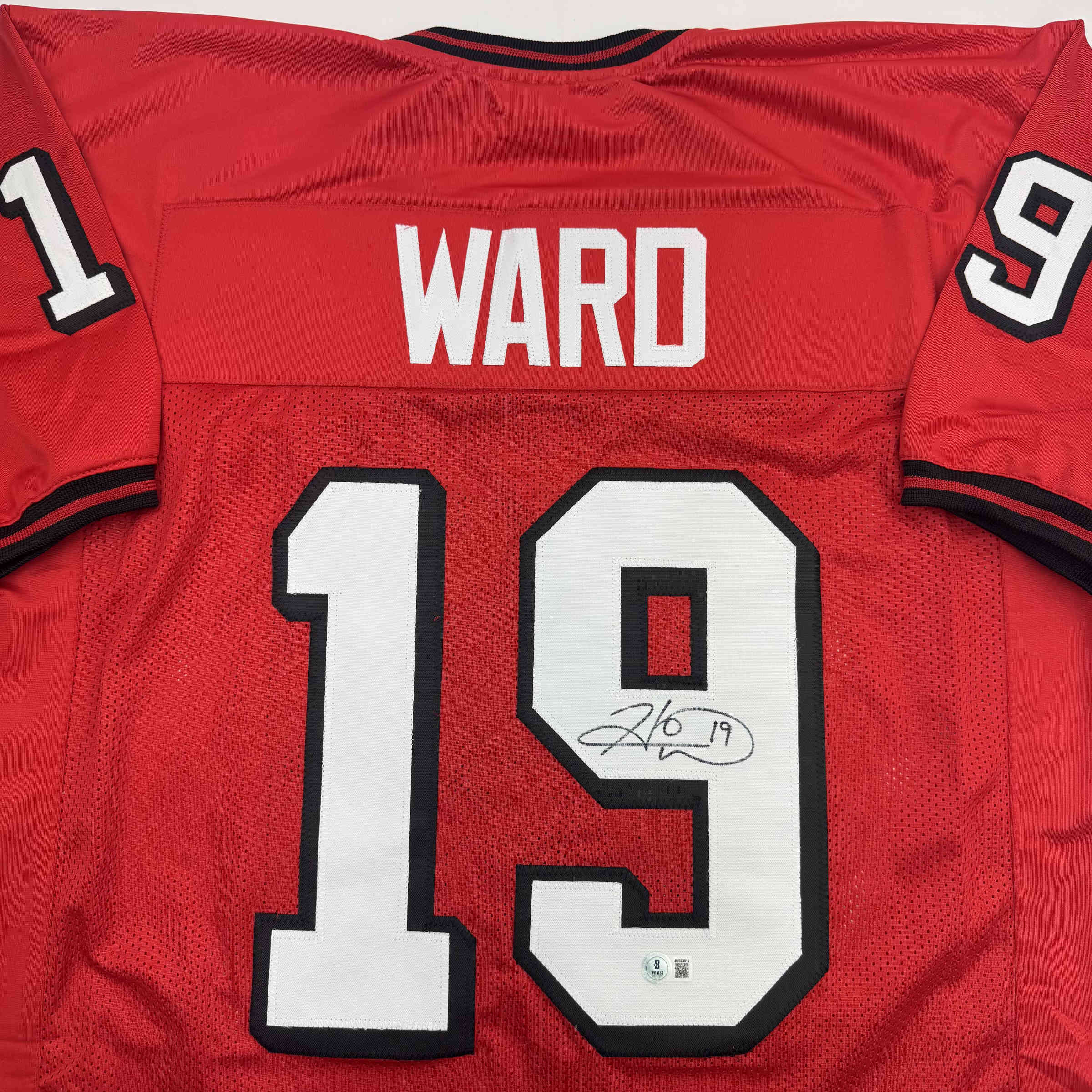 Autographed/Signed Hines Ward Georgia Red College Football Jersey Beckett BAS COA