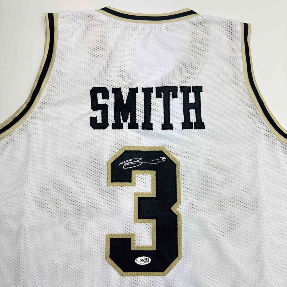 Autographed/Signed Braden Smith Purdue White College Basketball Jersey JSA COA