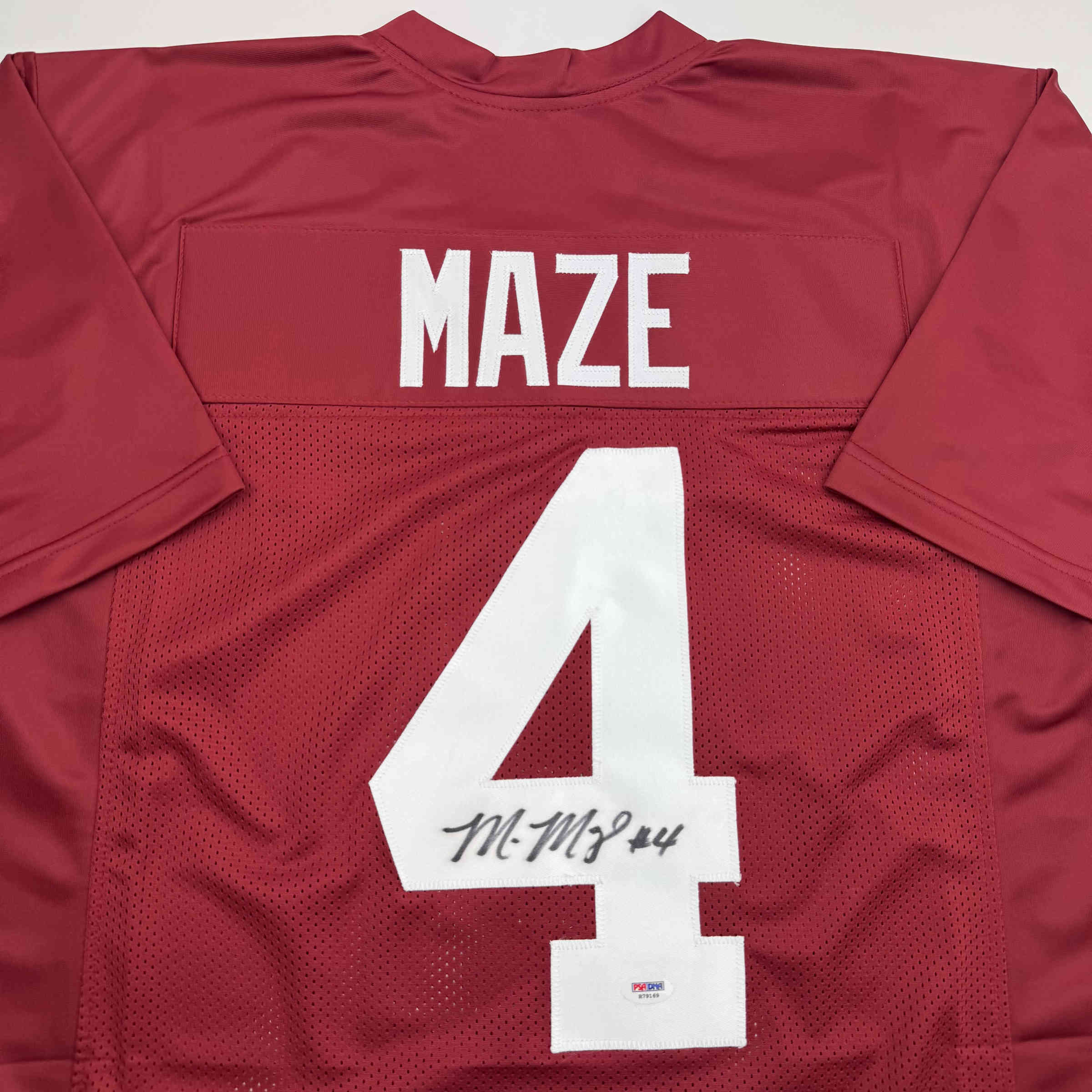 Autographed/Signed Marquis Maze Alabama Red College Football Jersey PSA COA