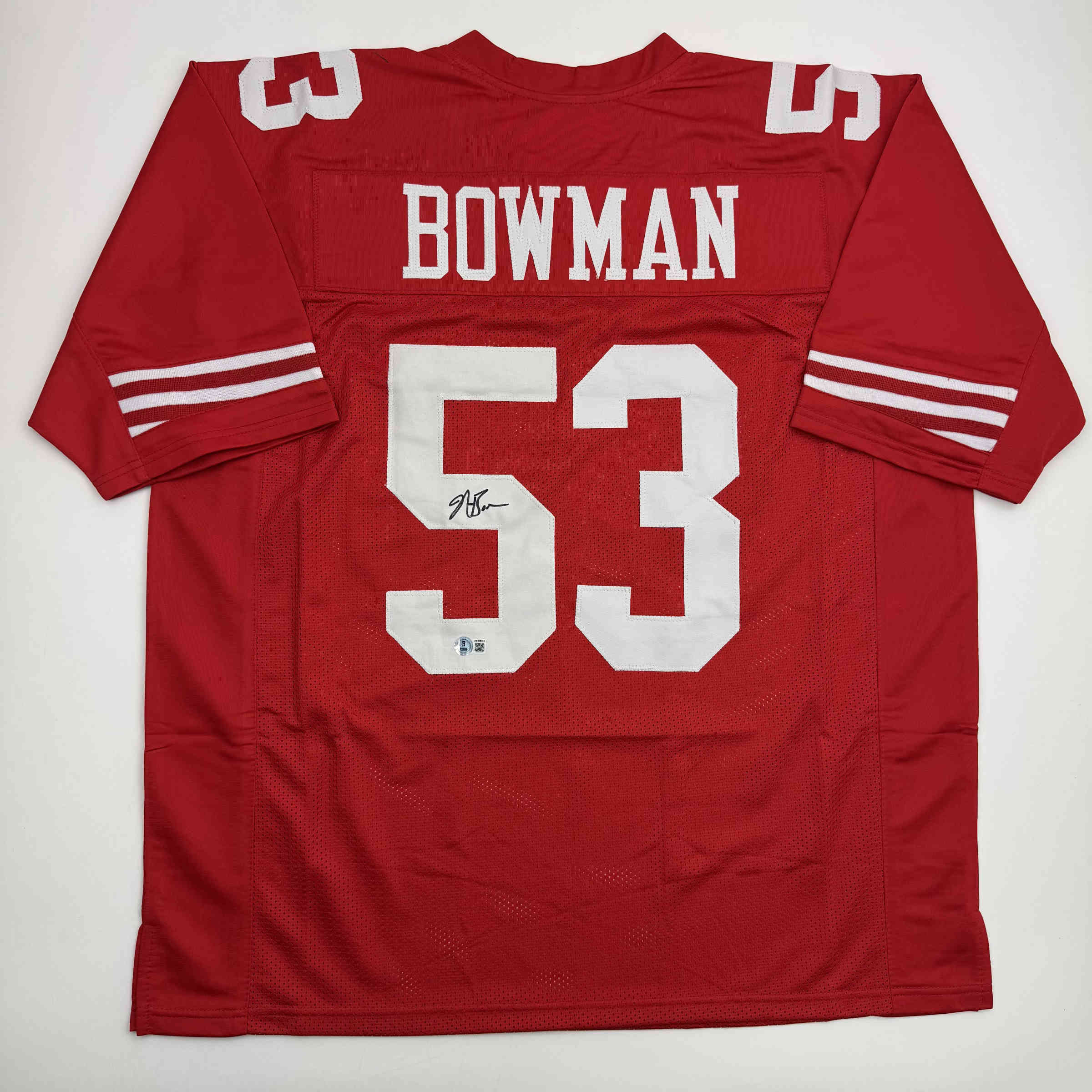 Autographed/Signed NaVorro Bowman San Francisco Red Football Jersey Beckett BAS COA