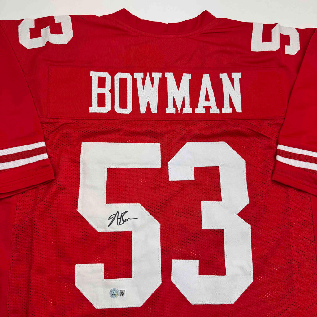 Autographed/Signed NaVorro Bowman San Francisco Red Football Jersey Beckett BAS COA
