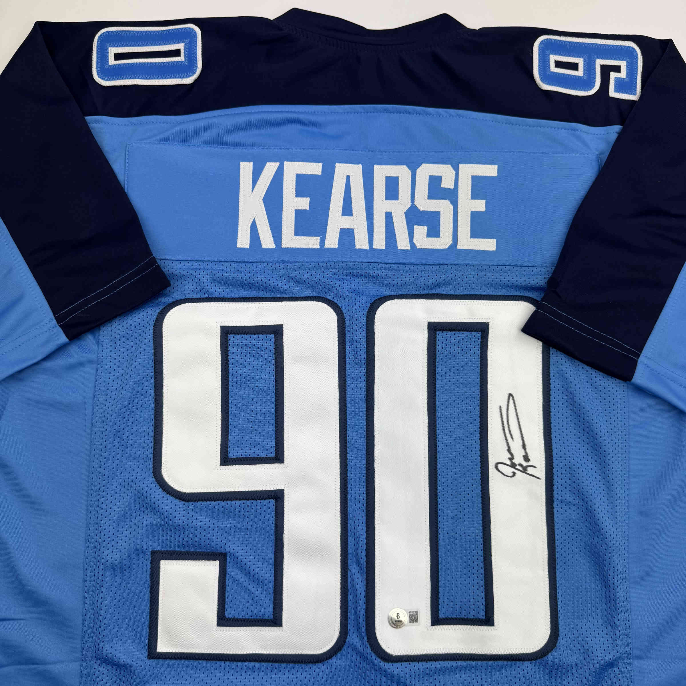 Autographed/Signed Jevon Kearse Tennessee Powder Blue Football Jersey JSA COA