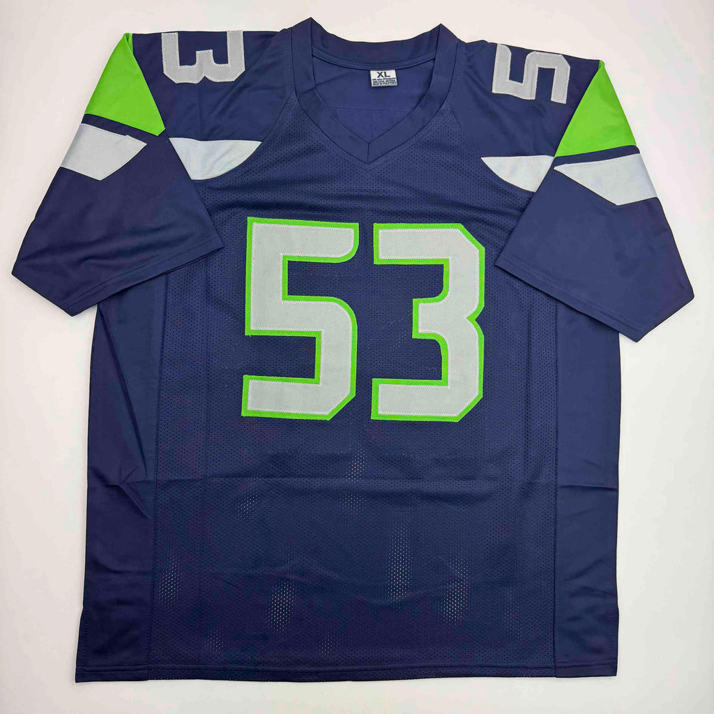 Autographed/Signed Malcolm Smith Seattle Blue Football Jersey Beckett BAS COA