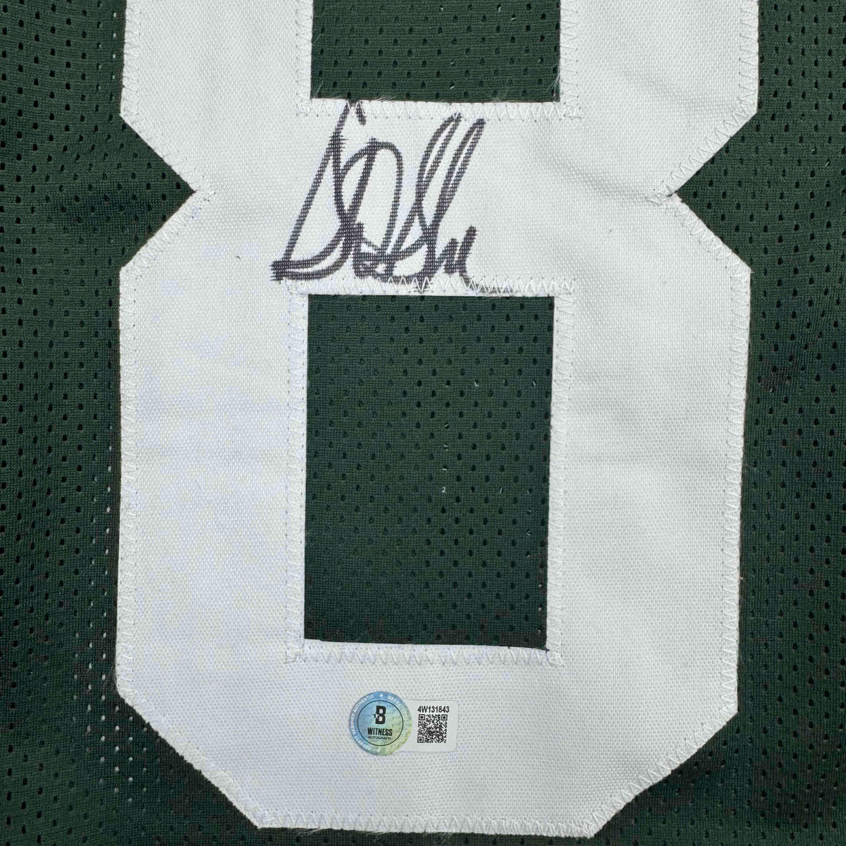 Autographed/Signed Sterling Sharpe Green Bay Green Football Jersey Beckett BAS COA
