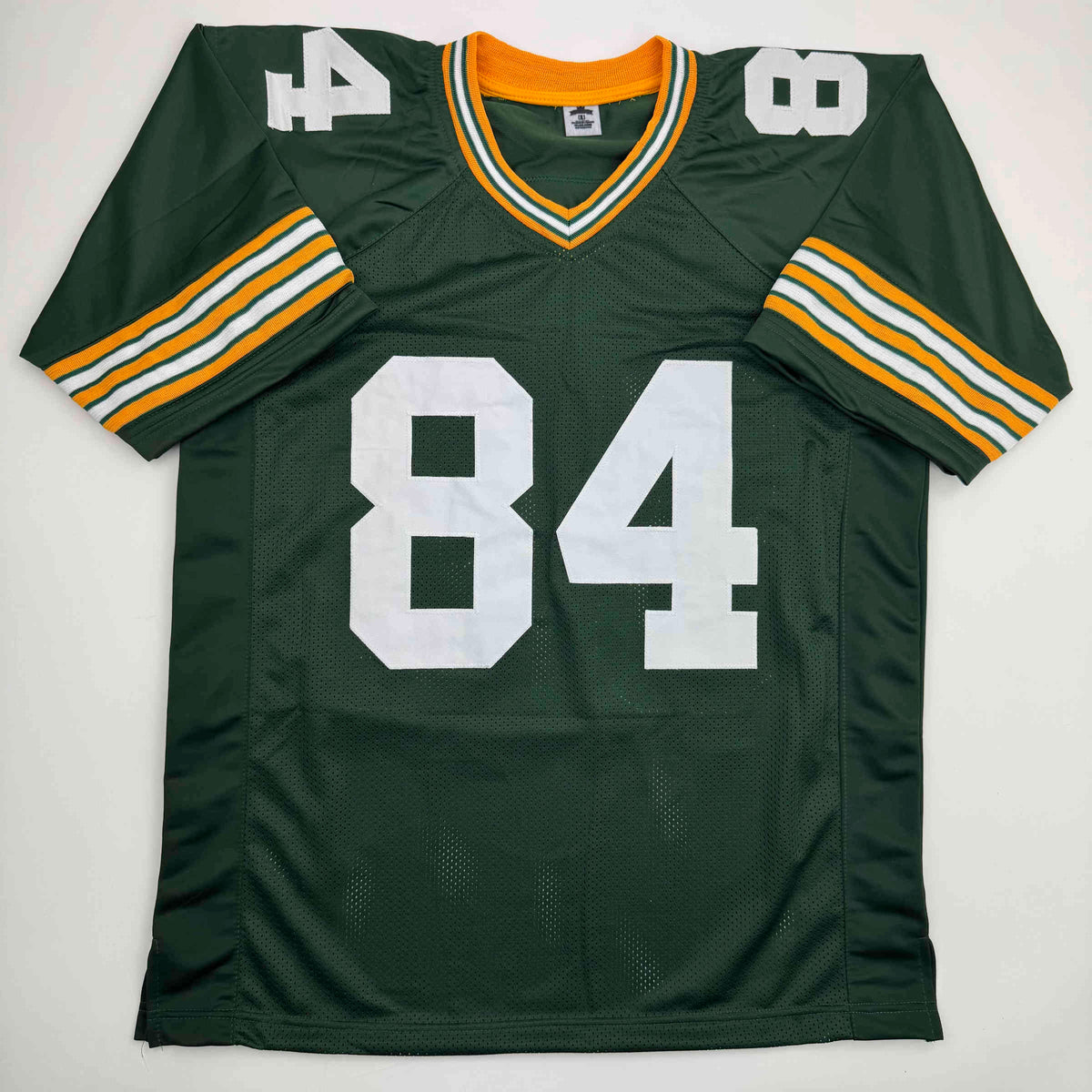 Autographed/Signed Sterling Sharpe Green Bay Green Football Jersey Beckett BAS COA