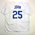 Autographed/Signed Tommy John Los Angeles White Baseball Jersey Beckett BAS COA