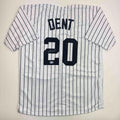 Autographed/Signed Bucky Dent New York Pinstripe Baseball Jersey Beckett BAS COA