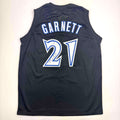 Autographed/Signed Kevin Garnett Minnesota Black Basketball Jersey Beckett BAS COA